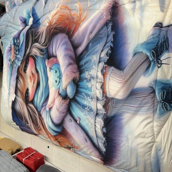 روتختی عروسکی طرح دختر پیراهن آبی