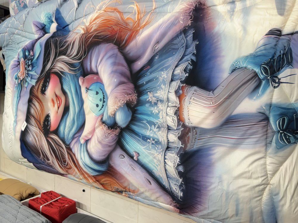 روتختی عروسکی طرح دختر پیراهن آبی