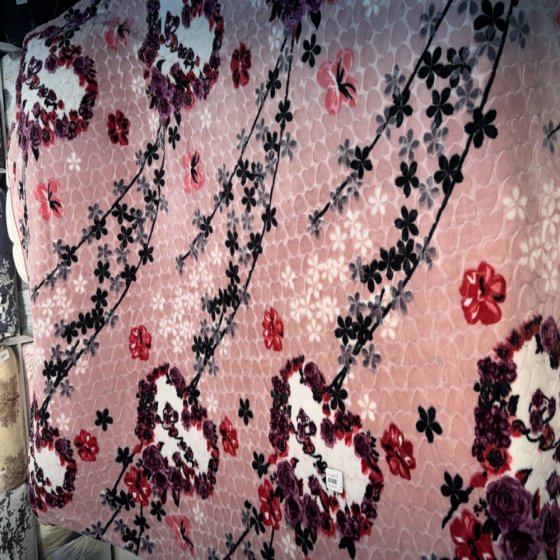 پتو دونفره اتیس شادیلون طرحدار صورتی