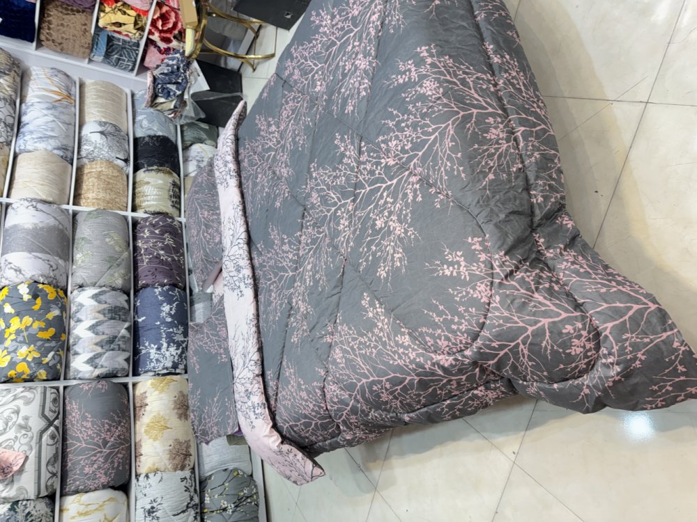 روتختی دونفره طرح شکوفه صورتی